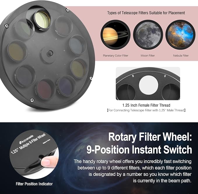 Astromania Telescope Filter Drawer, Telescope Accessories Compatible