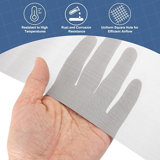 uxcell 120 Mesh 39" x 10" Woven Wire Mesh, 316 Stainless Steel Air Vent Filter