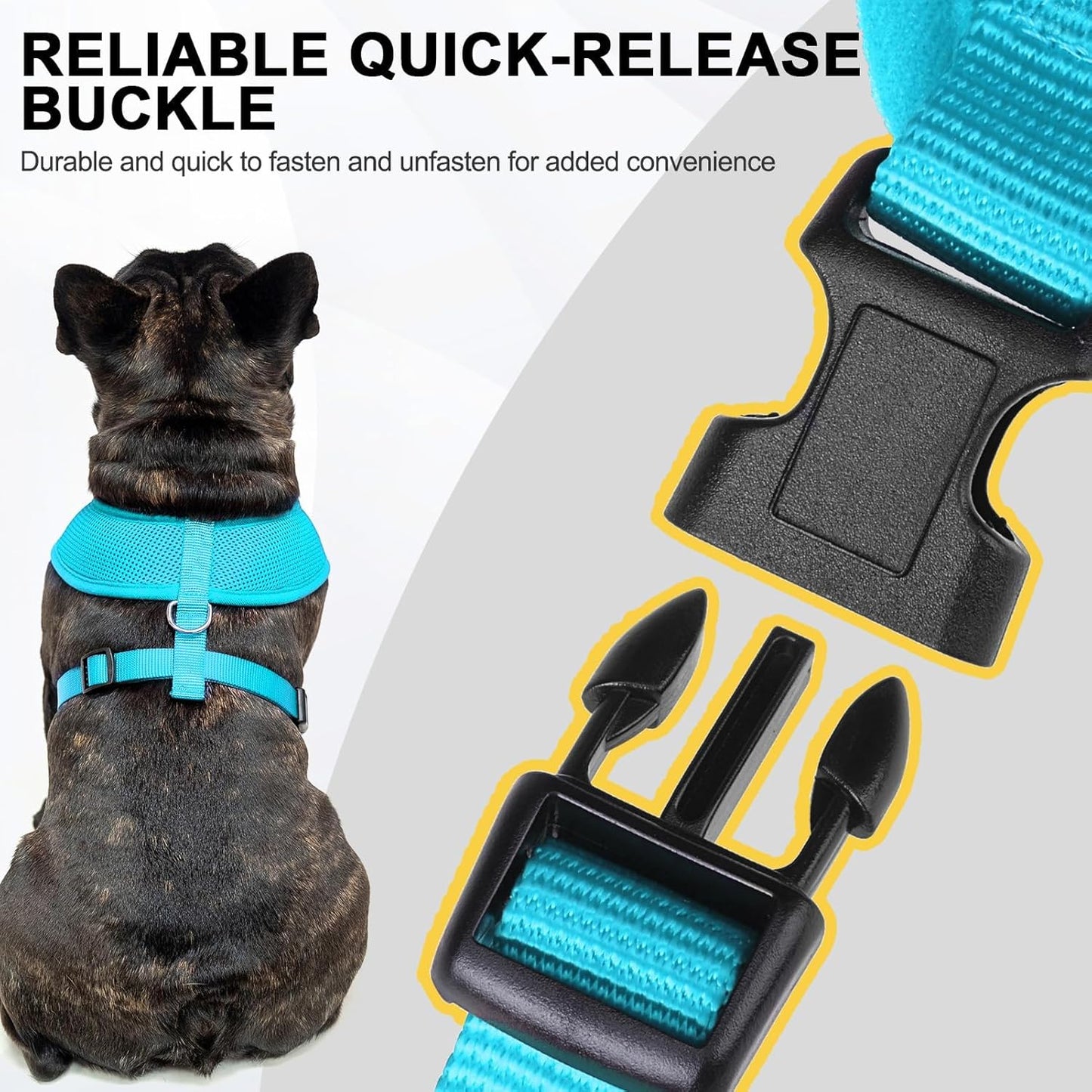BINGPET No Pull Dog Harness,Soft Mesh Breathable All Weather Vest Harness,Safety Protection Design Durable Adjustable Step-in Easy Walk Dog Harness for Small Medium Large Dogs(RoyalBlue,M)