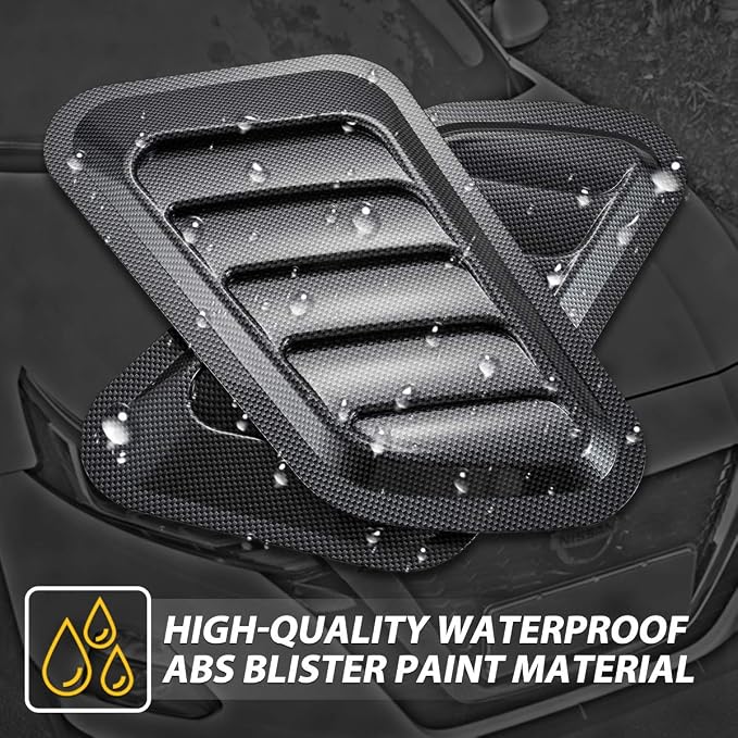 KaTur 1 Pair Universal Car ABS Decorative Air Flow Intake Scoop Turbo Bonnet