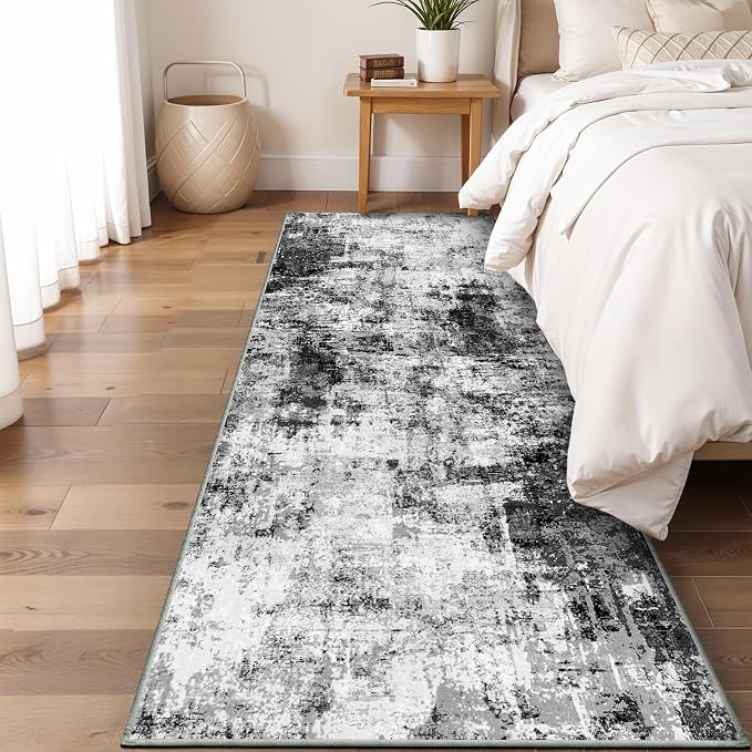 2x8 Washable Runner Rugs for Hallway: Easy-to-Clean Abstract Runners for