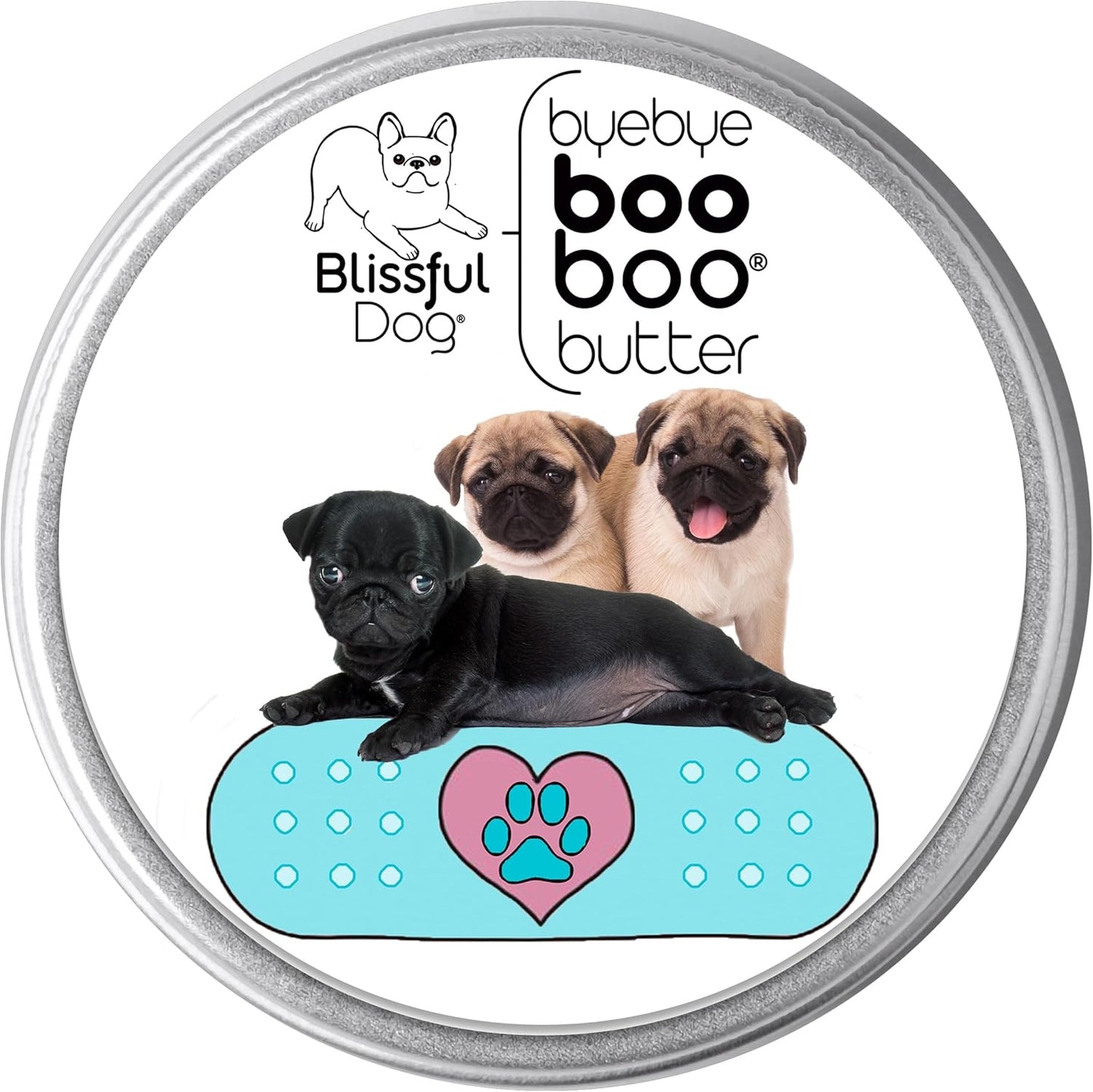 The Blissful Dog 4 oz TIN Pug Booboo Butter