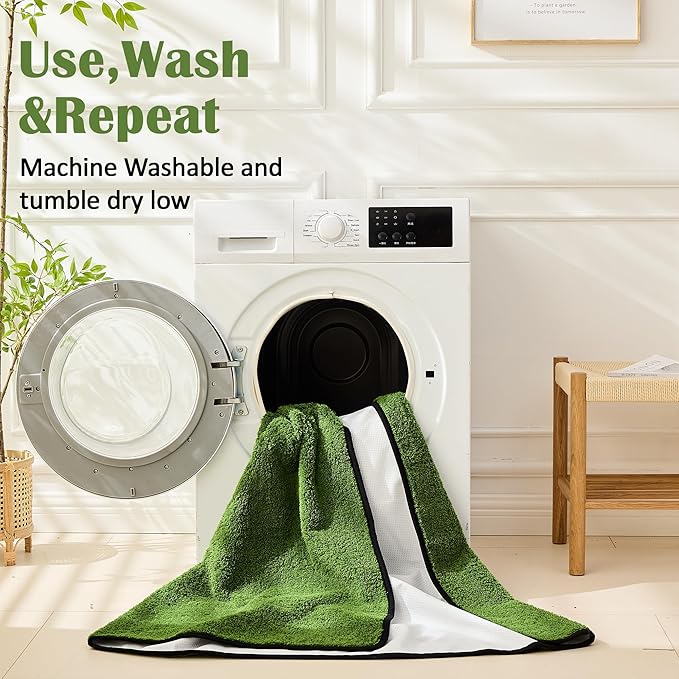 Qeils Reusable Dog Pee Pads, 2 Pack Super Absorbent & Leakproof Washable Puppy Pads with Soft Green Top Layer, for Potty Training, Crates, Couch, Car Seats & Pet Beds, 24"x 48"