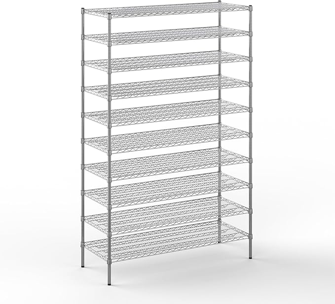21" Deep x 54" Wide x 86" Height Wire Shelving Kit | 10-Tier | NSF Commercial Storage Rack Unit