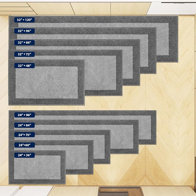 Machine Washable Kitchen Rug 24" x 84", Non Slip Kitchen Mat