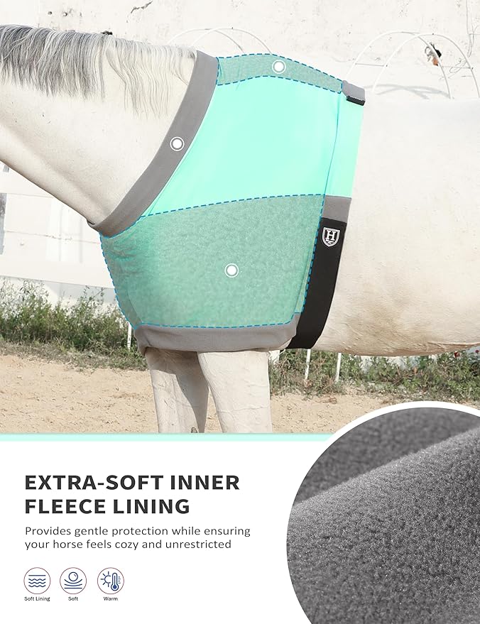 Harrison Howard Horse Shoulder Guard Thick Stretchy with Inner Soft Fleece Lining Adding Comfort Prevents Chafing Summer Mint L