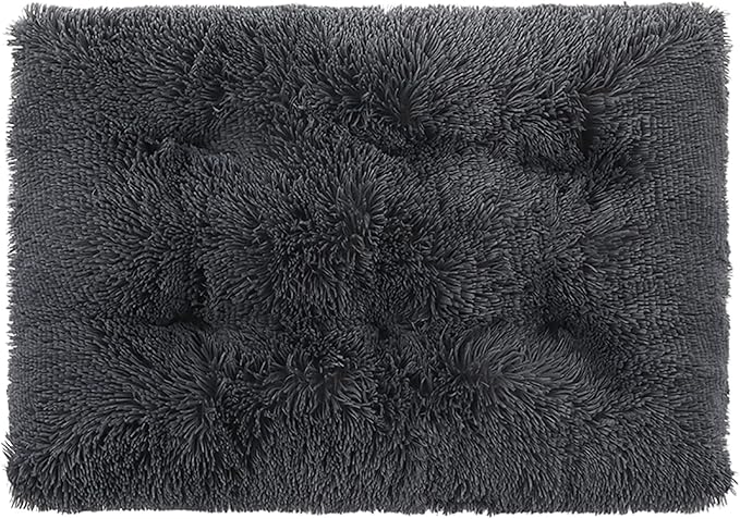 Dog Crate Mat, Dog Bed for Large Dogs, Comfy Fluffy Kennel Pad Anti-Slip for Dog beds & Furniture, Quilted Dog Bed for Pets for Medium/Small Dogs Cats (Color : Gray 1, Size : 36x25)