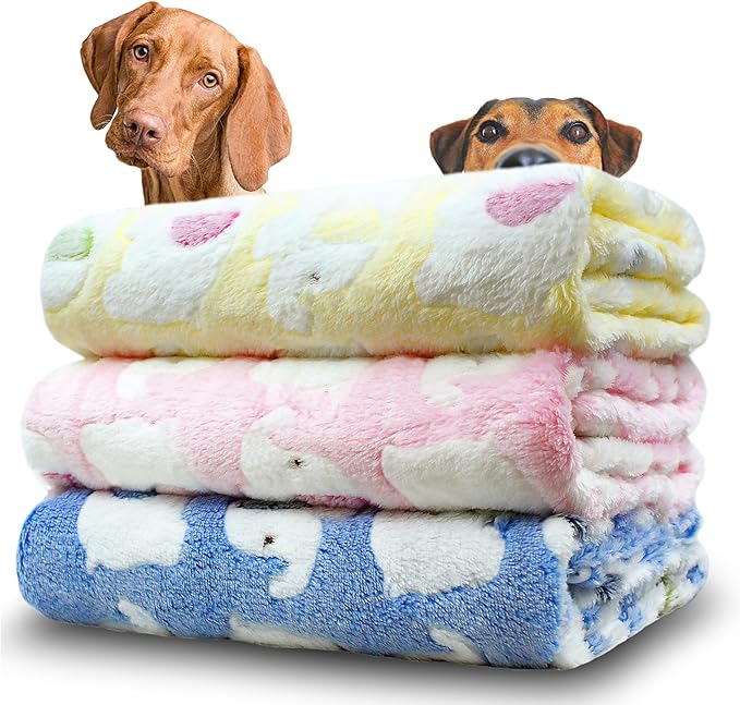 Dog Blankets for Medium Large Dogs Washable, 3 Pack Pet Blanket Washable 41" x 31", Fuzzy Soft Puppy Blanket Throw Cover for Kennel Crate Bed, Blanket for Dogs, Pet Blankets for Dog