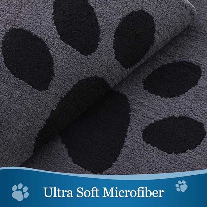 Buganda Dog Door Mat for Muddy Paws, Absorbent Dirt Trapper Washable Indoor Doormats, Non Slip Low-Profile Mud Mat for Dogs, Front Entrance Doormat for Inside Floor (59x24 Inches, Black)