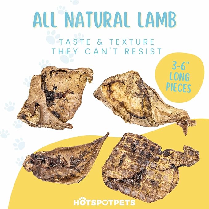 hotspot pets Dehydrated Lamb Lung Dog Treats - 2 Pound Big Bag, All-Natural, Made in USA - High Protein, Low Fat - Slow Roasted Oven Baked A Healthy Rawhide Alternative for All Dogs