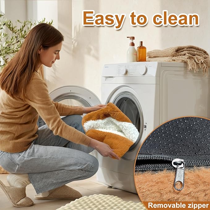 Orthopedic Dog Bed Medium Sizes, Waterproof Toast Dog Bed for Small/Large Dogs Bed The Pet Bed Washable Removable Cover and Non-Slip Bottom Bolster Puppy Kitten Washable Pet Bed