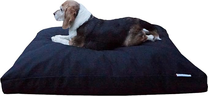 Dogbed4less Memory Foam Dog Bed for Small to Medium Dogs, Waterproof Lining and Machine Washable Durable Pet Bed Canvas Cover 37X27 Pillow, Black