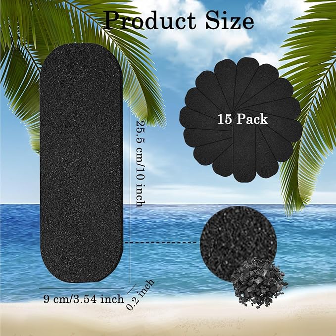 15 Pcs Ceiling Fan Filters for Blades, Easy-Stick Activated Coconut Shell