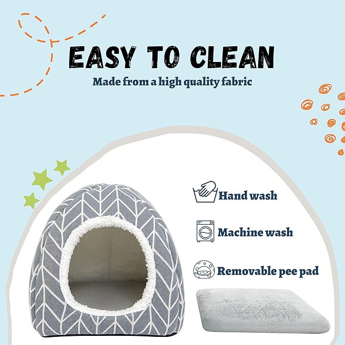 2 Pack Guinea Pig Hideout Bed Dwarf Rabbit House Cave Accessories Cozy Hide-Out for Little Bunny Hedgehog Ferret Chinchilla&Other Small Animals