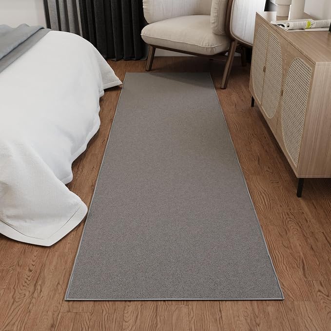 Ottomanson Hallway Runner Rug 2'7" x 9'10" Non Slip Solid Area Rugs Easy to