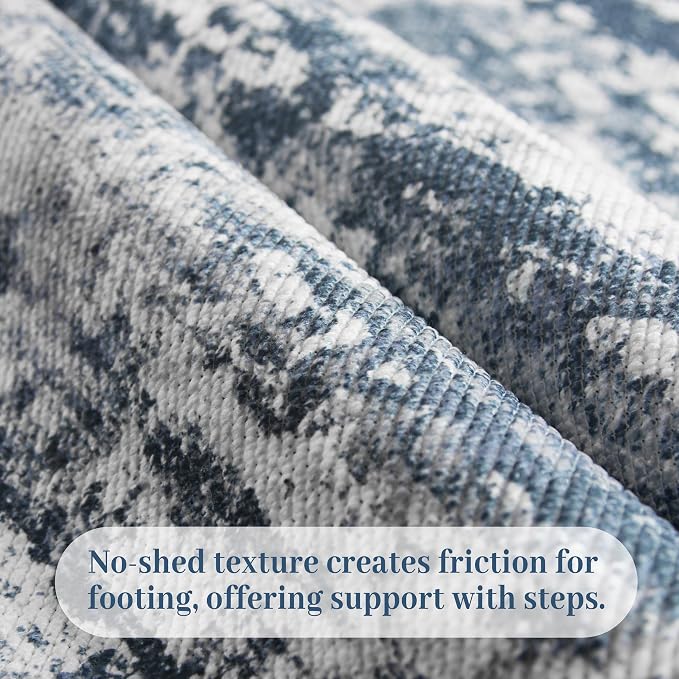 Abstract Washable Runner Rug 2x6, Woven Non-Shedding Thin Runners