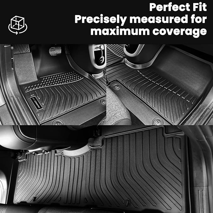 AUXKO All Weather Floor Mat & Cargo Mat Fit for GMC Terrain & Chevrolet Equinox 2018-2024 TPE Rubber Liners Accessories All Season Guard Odorless Anti-Slip Liner Black