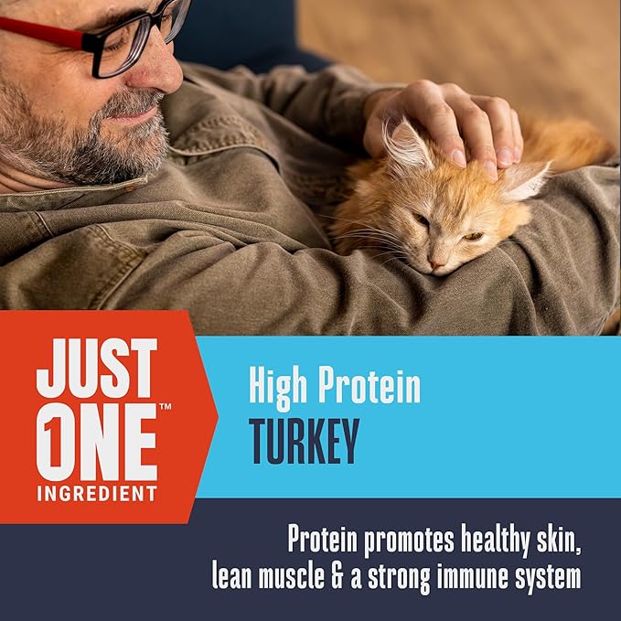 Whole Life Cat Just One Turkey Freeze Dried Cat Treats - Human Grade High Protein Food, Healthy Training Snacks, Freeze Dried Turkey Food Toppers, USA Made Natural Treats - 8 oz (Pack of 1)