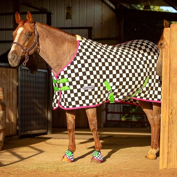 Jeffers Expression Fleece Cooler for Horses, Standard Neck, Skater Cowgirl 78"- Equine Towel Blanket, Moisture Absorbent, Light Weight, Best for Drying, Exercise, Bathing, Adjustable Belly Bands