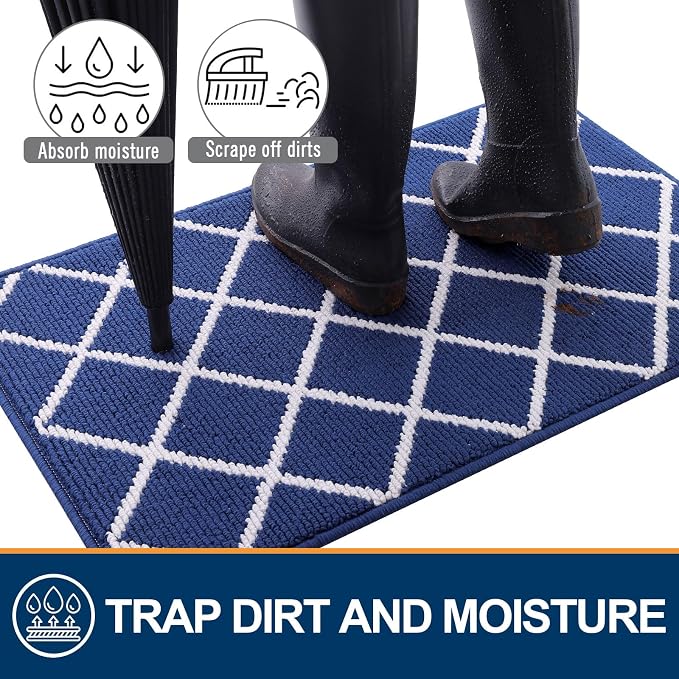 Finchitty Indoor Door Mat, Dirt Resistant and Absorbent, Low-Profile, Washable