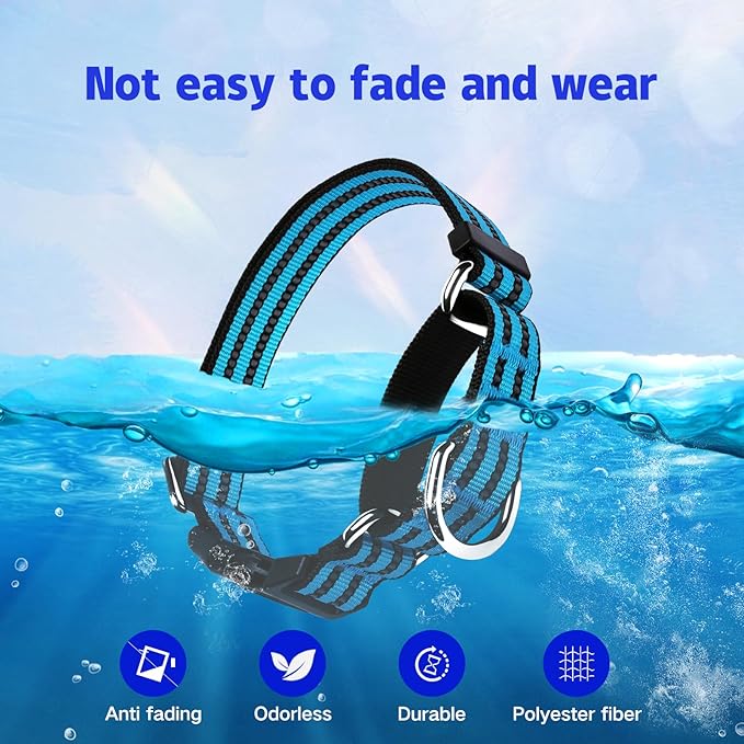 Martingale Dog Collar, Adjustable Nylon Reflective Collar with Buckle No Pull Dog Collar for Small Medium Large Dogs（Blue S