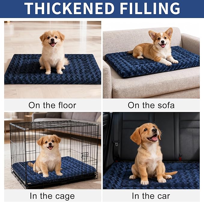 Dog Bed Mat - Comfortable Dog Kennel Pad, Soft Multi-Purpose Crate Bed Mats for Dogs & Cat