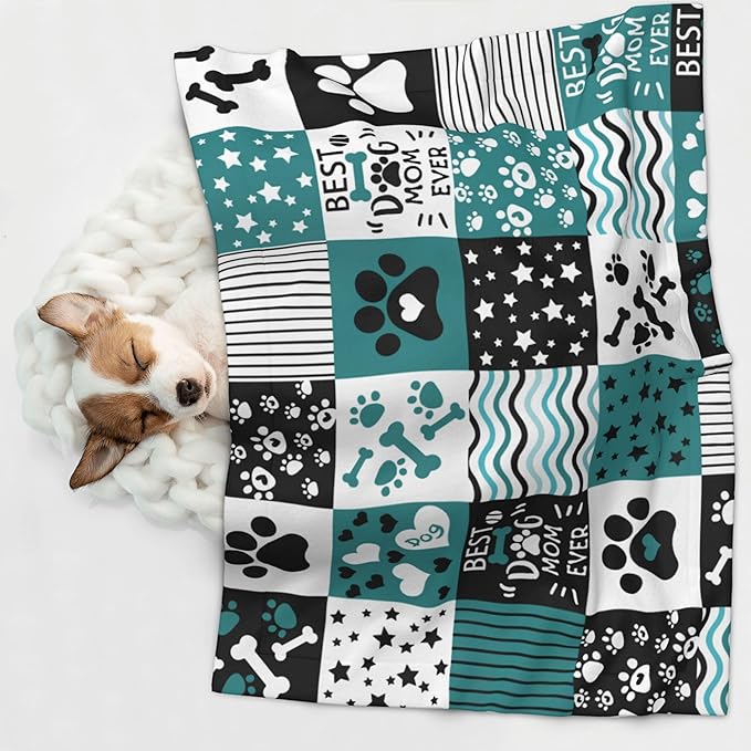 Paws Blanket for Dog Cat - Dog Puppy Blankets 30x20 Stripes Love Bones Throw Blanket for Couch