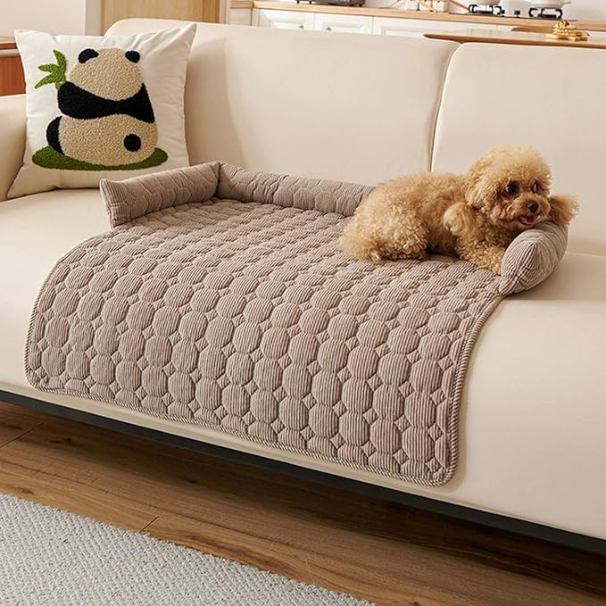 Luxurious Calming Dogs/Cats Bed Mats, Dog Couch Covers Protector, Dog Bed Fluffy Plush Mat for Furniture Protector with Removable Washable Cover for Large Medium Small Dogs and Cats (Coffee)