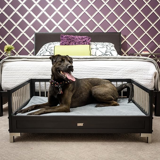 New Age Pet ecoFLEX Manhattan Raised Dog Bed w/Removable Cushion, X-Large, Espresso