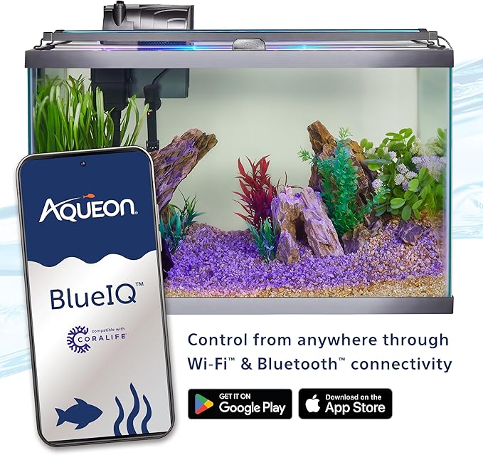 Coralife Fish Tank Aquarium Seascape WiFi/Bluetooth Smart LED Light Fixture, 18-24"