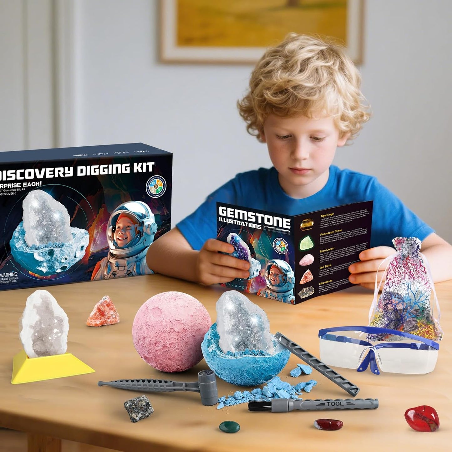 Space Dig Kit - Gem Excavation Kit, Gemstone for Kids, Space Toys Dig Kits for Gemstone Collection, Space Planet Toys for Boys Girls 6 and up Year Old Birthday Gifts