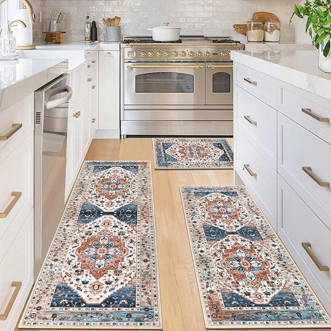 HEBE Boho Kitchen Rug Sets 3 Piece