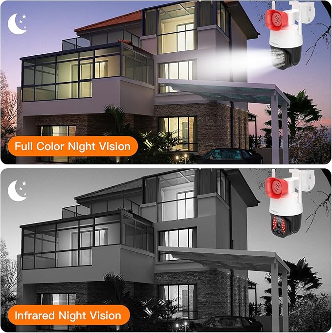 VSTARCAM 3MP Security Camera Outdoor,Home Camera Security, Outdoor WiFi Camera with 2.5-Inch High-Decibel Speaker, 360° PTZ Camera, Motion Detection,Two-Way Audio,Siren, Color Night Vision 01