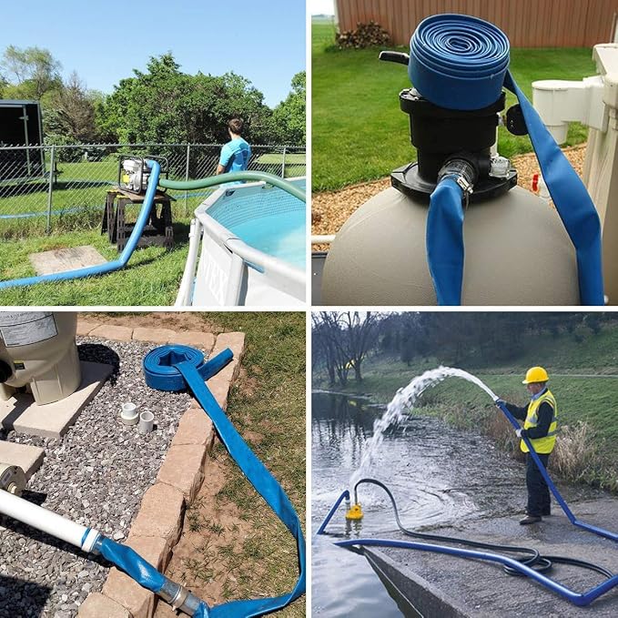 Eastran 3”Diameter x 50ft Blue Backwash Hose