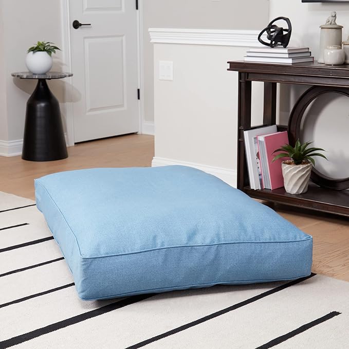 Charlie Rectangle Indoor/Outdoor Pillow Style Dog Bed, Denim, Large (36" x 48")