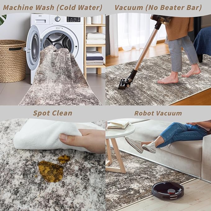 3x10 ft Long Hallway Runner Rug – Non-Slip Washable Kitchen Floor Rug