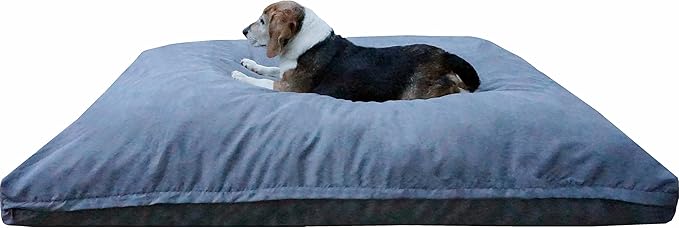 Dogbed4less XL Memory Foam Dog Bed for Medium Large Dogs with Orthopedic Comfort, Waterproof Liner and Grey Washable Pet Bed Cover 47X29 Pillow
