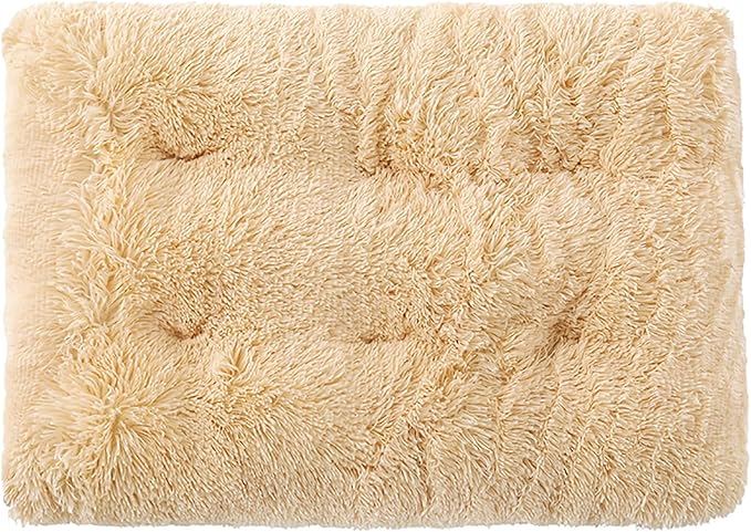 Dog Crate Mat, Dog Bed for Large Dogs, Comfy Fluffy Kennel Pad Anti-Slip for Dog beds & Furniture, Quilted Dog Bed for Pets for Medium/Small Dogs Cats (Color : Apricot, Size : 30x21)