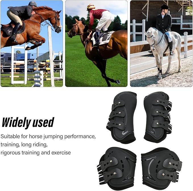 Horse Leg Protector Shock Absorption Breathable Open Front Tendon Boots for Jumping Show Riding (Medium)