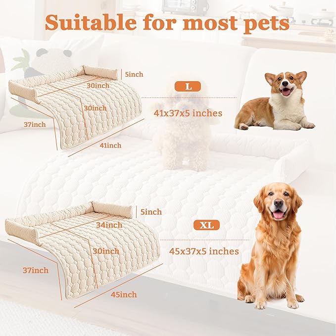 Dog Couch Bed Non Slip Dog Couch Cover Washable Non-Slip Pet Protector for Dogs & Cats, Soft Washable Dog Sofa Bed for Couch Sofa Chair & Bed