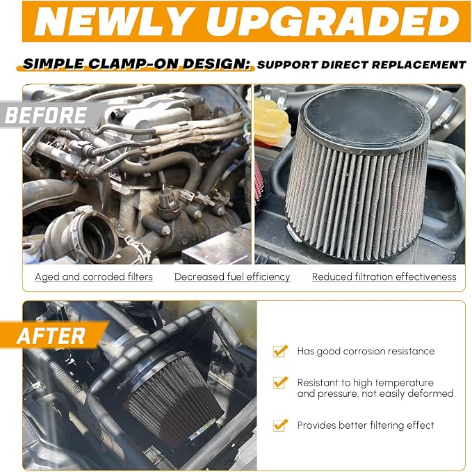 PTNHZ Universal Carbon Fiber 2.5" 63mm High Flow Cold Air Intake Cone Air
