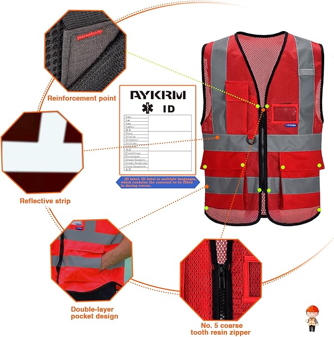 A-SAFETY Small class 2 vests colored