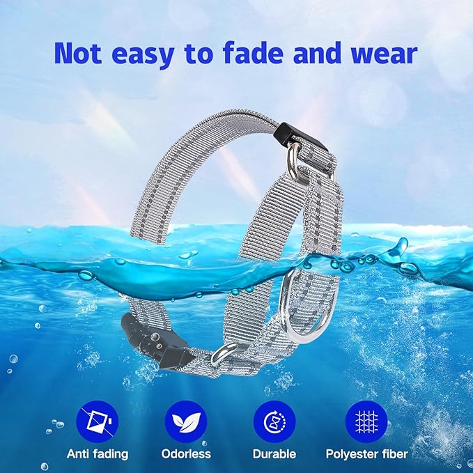 Martingale Dog Collar, Adjustable Nylon Reflective Collar with Buckle No Pull Dog Collar for Small Medium Large Dogs (Grey,L)