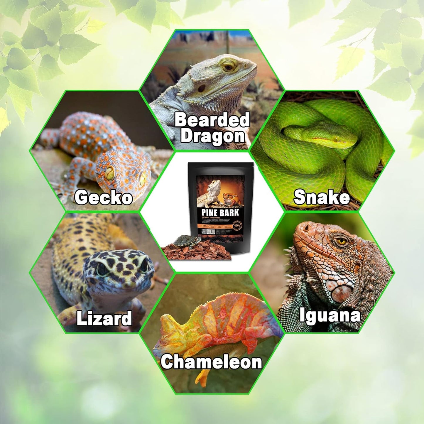BNOSDM Reptile Cork Bark Substrate Bedding Tortoise Natural Cork Wood Chips Reptile Breeding Bedding Habitat Decor for Ball Python Lizard Snake Spiders Geckos Bearded Dragons Hermit Crabs （0.99LB）