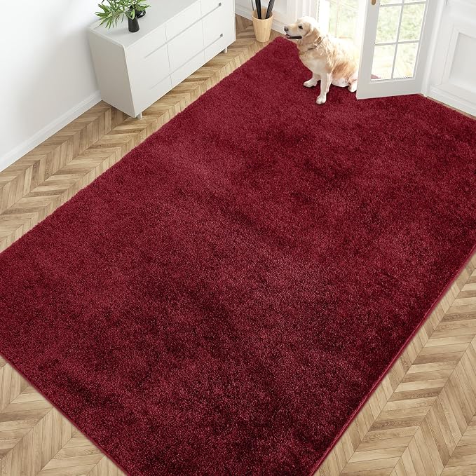 PURRUGS Easy Care Area Rug 6ft x 9ft, Non-Slip Washable Entryway Rug, Stain