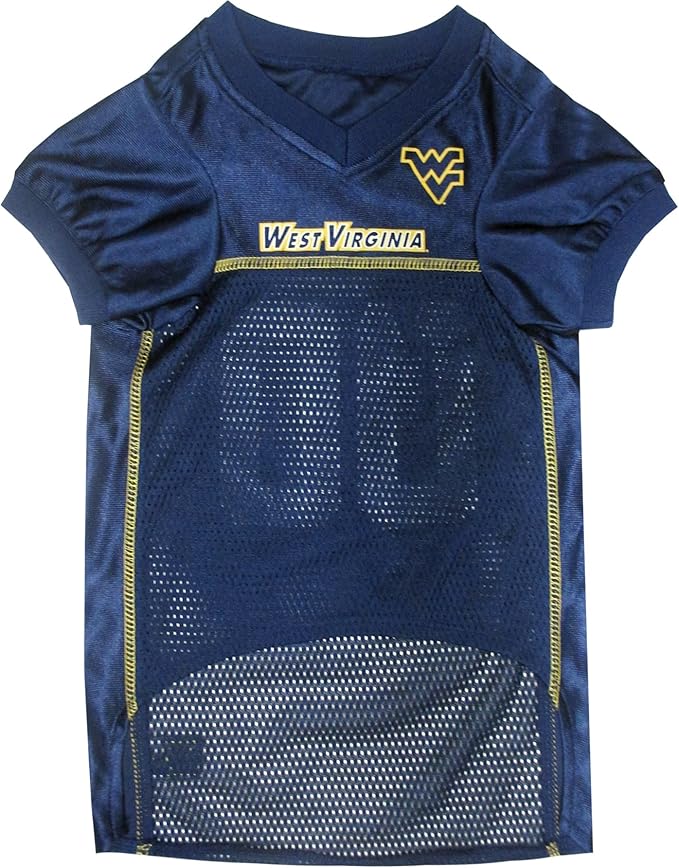 Pets First NCAA College West Virginia Mountaineers Mesh Jersey for DOGS & CATS, X-Large. Licensed Dog Jersey with your Favorite Football/Basketball College Team