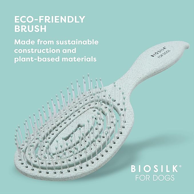 BioSilk for Pets Eco Friendly Detangling Pin Brush for Dogs, Gentle Dog Grooming Brush Designed to Help Remove Knots and Tangles and Support Healthy Coats for All Dogs