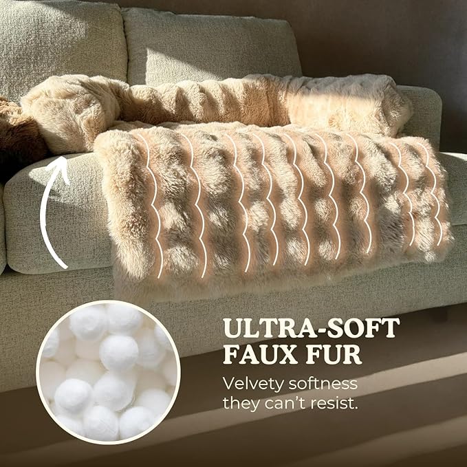 Cloud Pet Sofa Bed, Ultimate Comfort Warm Couch Cover with Fluffy Plush, Anti-Slip Machine Washable Pet Bed Easy to Maintain for Furniture Protector (Light Gray(29.5 * 29.5in))