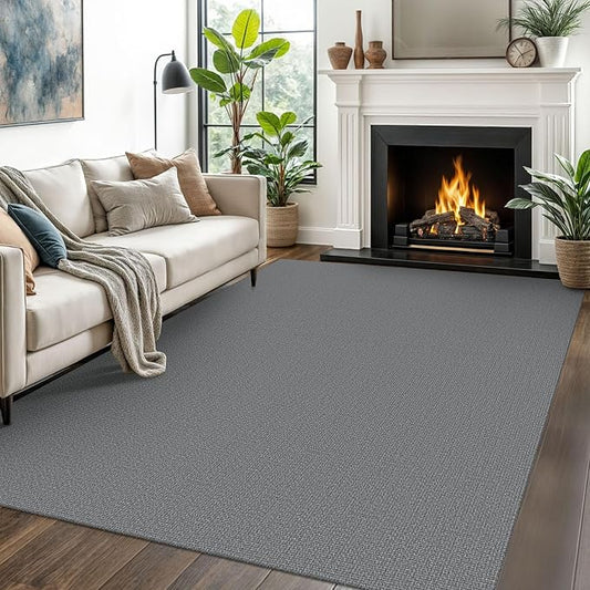 EARTHALL Washable Area Rugs 5x7 Ft Non Slip Living Room Rugs Cotton Rubber
