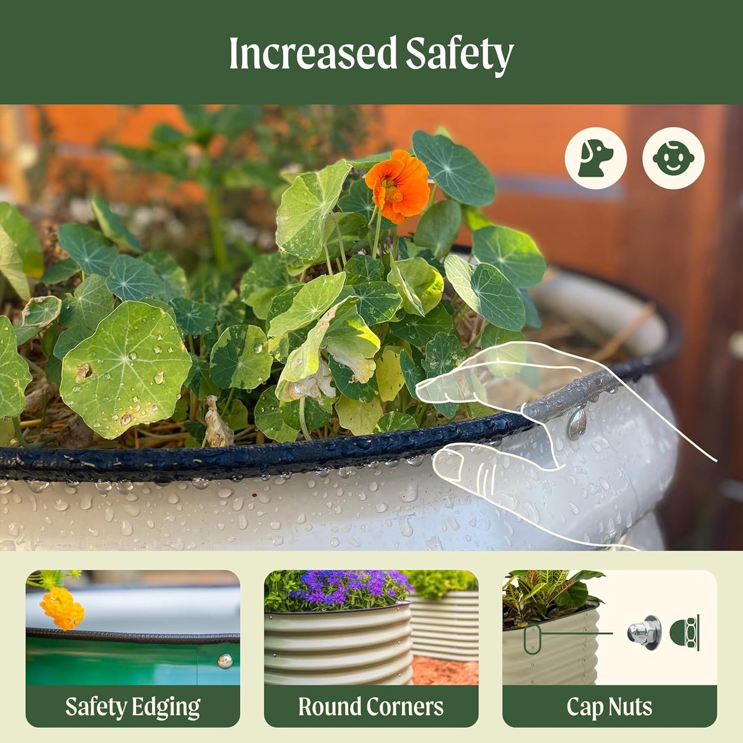 Vego garden Aluzinc Raised Garden Bed Kits, 17" Tall 6 in 1 Modular Metal Raised Planter Bed for Vegetables Flowers Patio Ground Planter Box, Terra Cotta